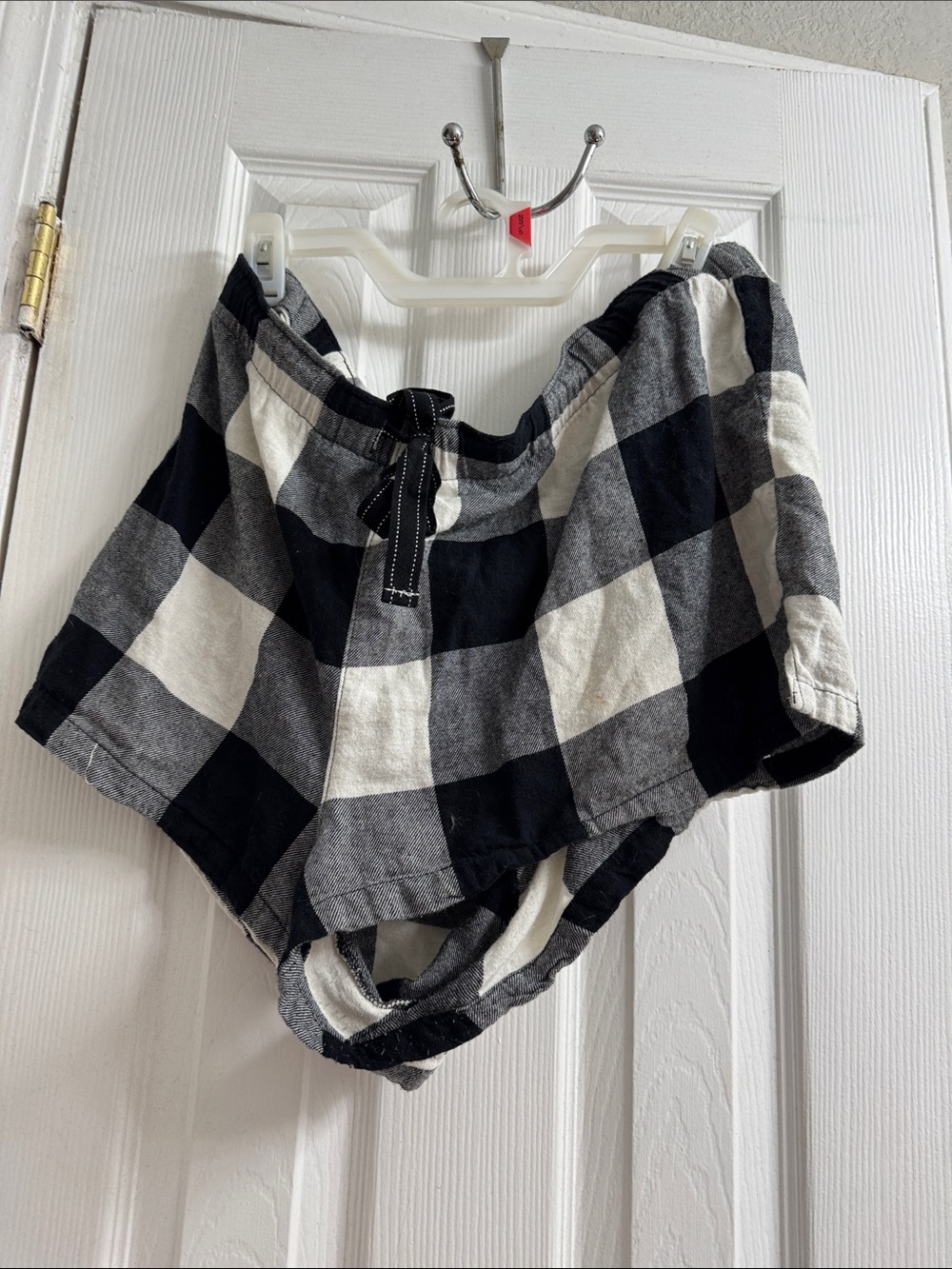 Black & White Buffalo Plaid Lounge Shorts xxl